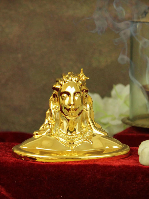 Gold-Toned Adiyogi Lord Shiva Statue