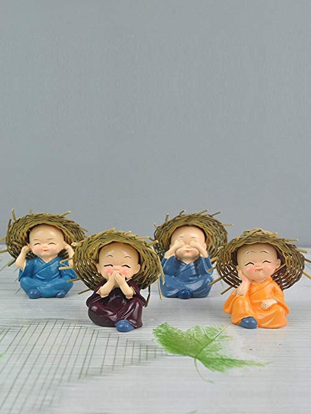 Set of 4 Decorative Handcrafted Monk Buddha Showpiece 1