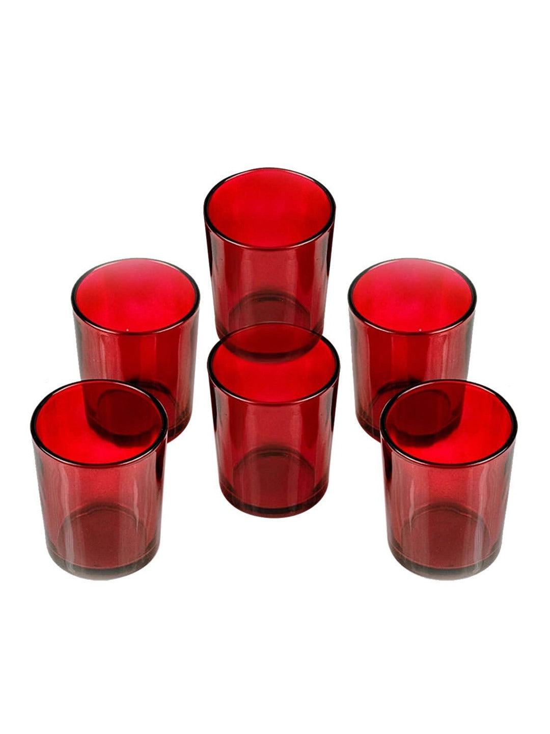 Buy Set Of 6 Glass Votive Tea Light Tied Ribbons 0881