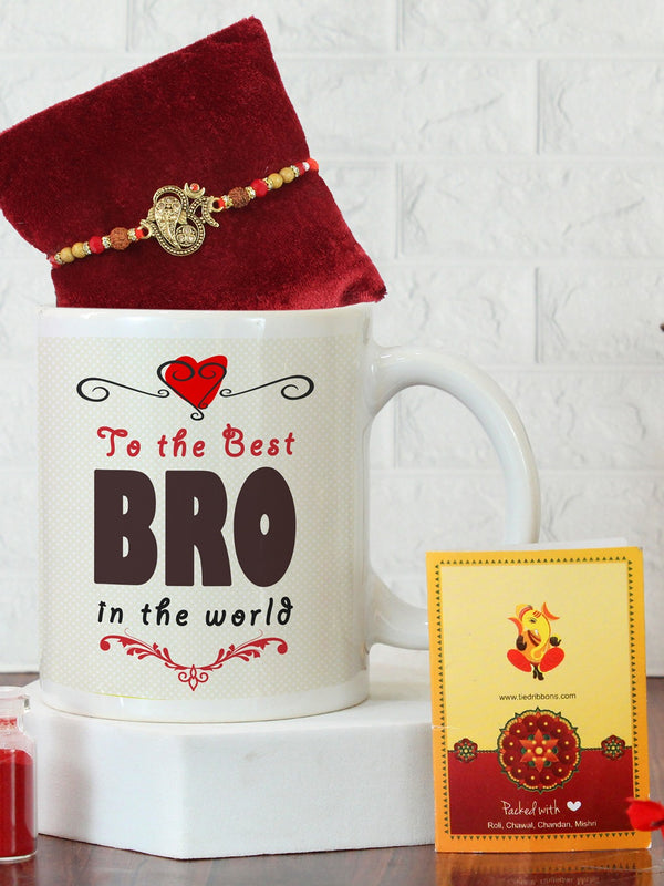 Designer Rakhi for Brother with Printed Coffee Mug