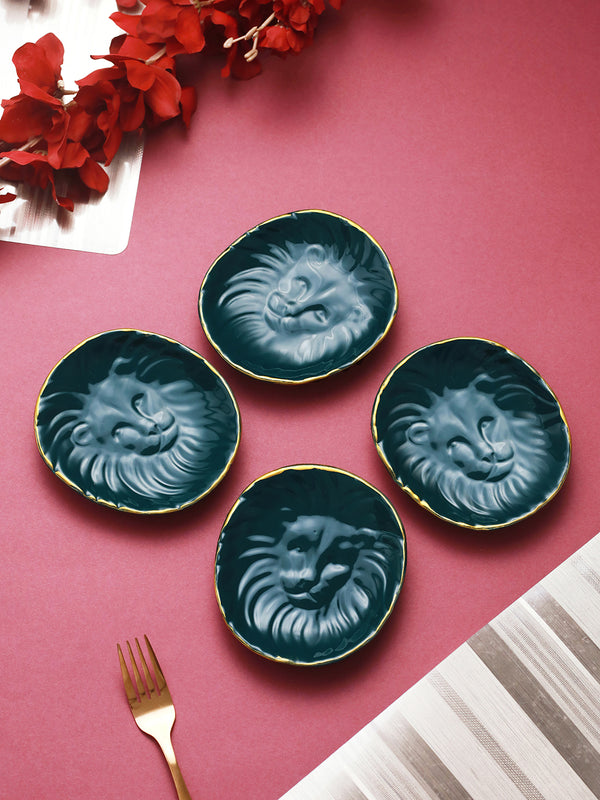 Green 4 Pieces Serving Platter Plates