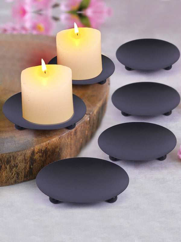 Black 6 Pieces Candle Holder Stand