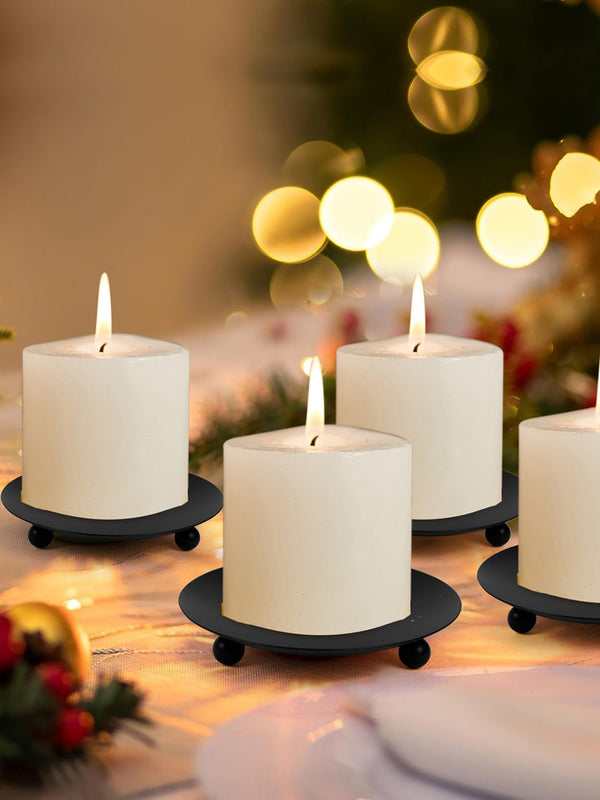 Black 4 Pieces Candle Holder