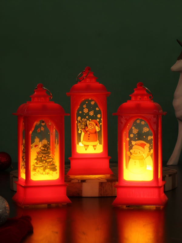 Set of 3 Christmas Decorative Flameless LED Lanterns Candles